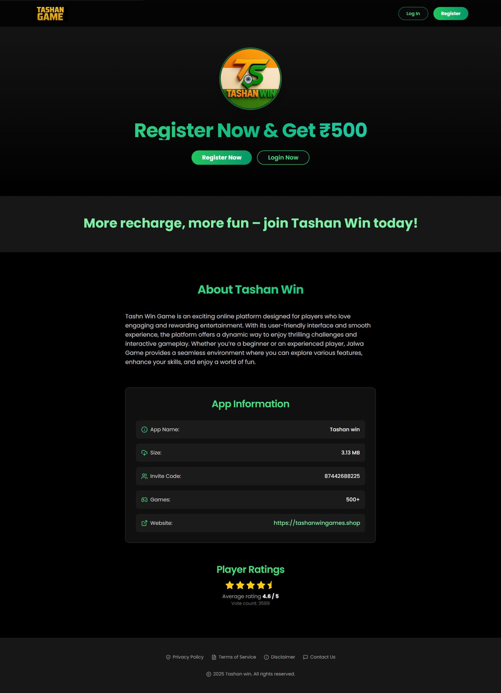 Tashan Win Game Desktop